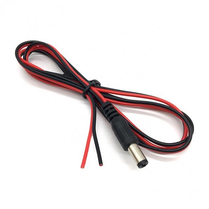 Rossa Nera DC Maschio 5.5x2.1mm Barrel Jack a Stripped Open Bare End Tinned Wire Cable 2