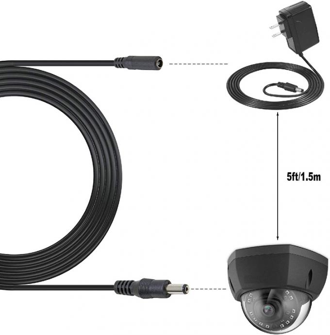 Maschio a femmina 5.52x1 5.5x2.5 3.5x1.35 4.0x1.7mm Cavo di estensione di corrente continua per la luce a LED della telecamera CCTV 5