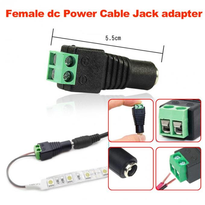 12v 24v senza saldatura 5.5x2.5mm 5.5x2.1mm Femminile connettore di presa di corrente DC Jack Adapter per telecamere CCTV 1