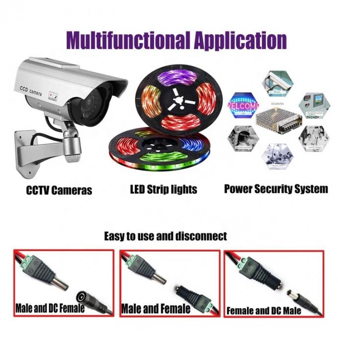 12v 24v senza saldatura 5.5x2.5mm 5.5x2.1mm Femminile connettore di presa di corrente DC Jack Adapter per telecamere CCTV 6