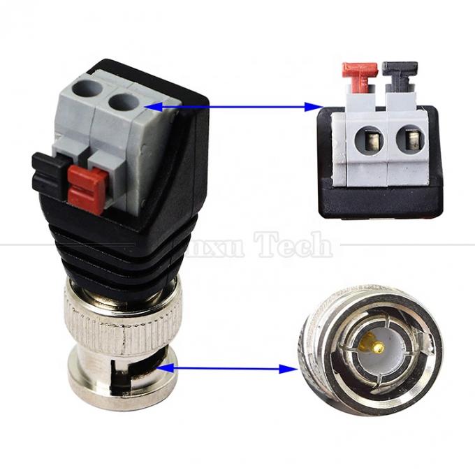 Terminal a vite senza saldatura 2 Pin Press Button BNC Male Female Connector Power Adapter per telecamera CCTV 3