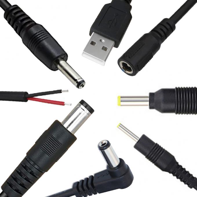 Custom 16AWG 18 20 22 24 26 28 AWG Maschio a Maschio 5.5x2.1mm 5.5x2.5mm 3.5x1.35mm 12V DC Plug Power Supply Extension Cable per CCTV 1