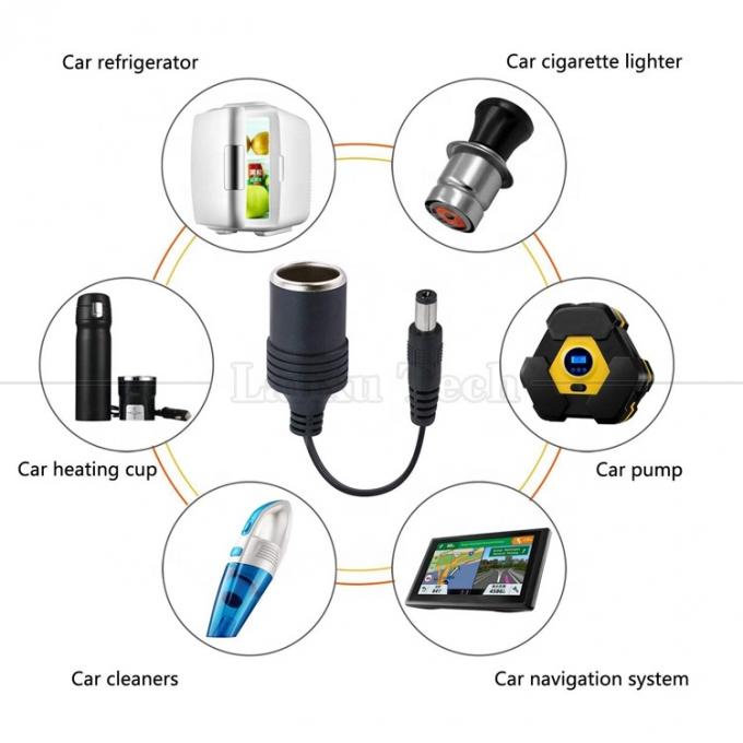 120W 12V 10A accenditore di sigarette per auto presa femminile a corrente continua maschile 5.5mm x 2.1mm cavo caricabatterie 5
