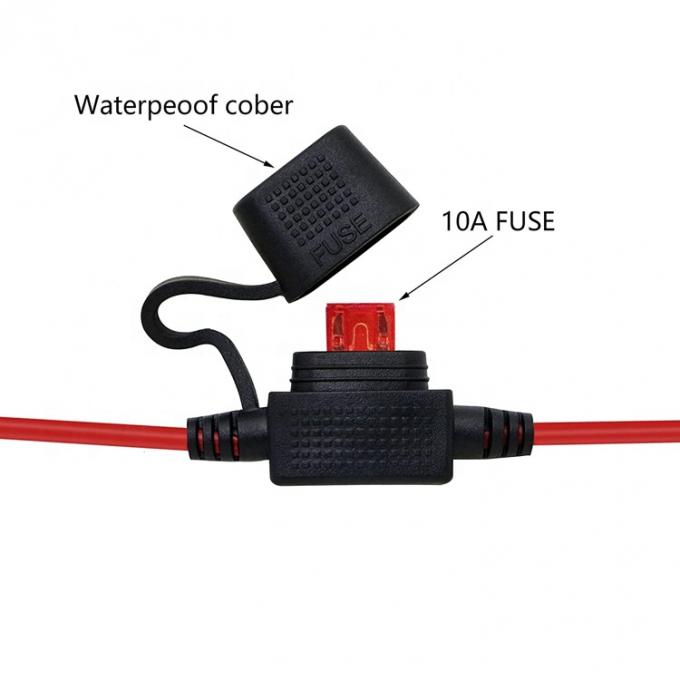 10A Fuse DC Jack 5.5x2.1mm a SAE Plug Power Extension Cable per caricabatterie a pannelli solari per moto 2
