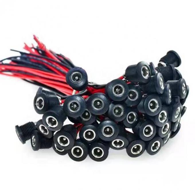 Pannello montato a filo di presa DC Jack femmina 5.5x2.1mm a 2 fili cavo di fine coda aperta 8