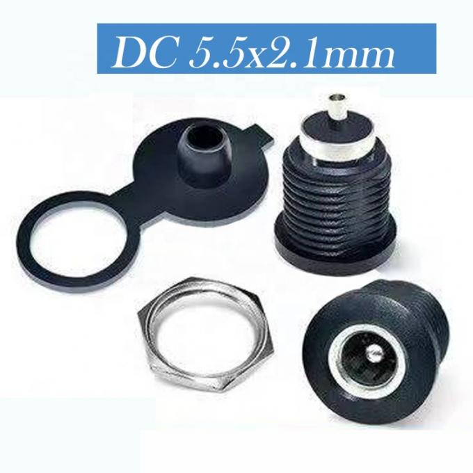 Pannello montato a filo di presa DC Jack femmina 5.5x2.1mm a 2 fili cavo di fine coda aperta 6
