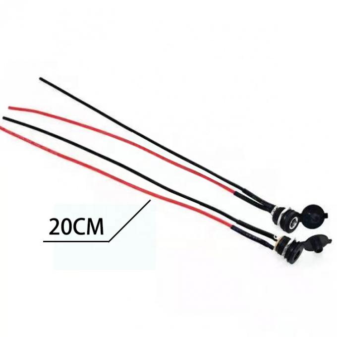 Pannello montato a filo di presa DC Jack femmina 5.5x2.1mm a 2 fili cavo di fine coda aperta 7