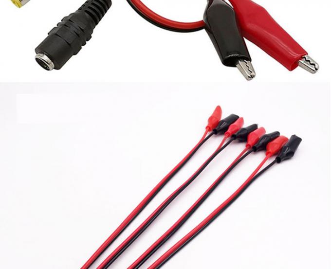 30cm DC 5.5x2.1mm Maschio femmina a doppio clip alligatore alimentato da cavo DC 3