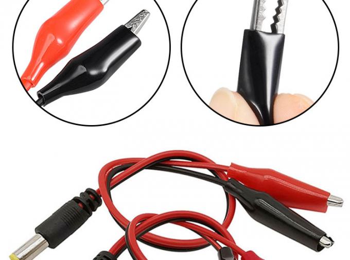 30cm DC 5.5x2.1mm Maschio femmina a doppio clip alligatore alimentato da cavo DC 2