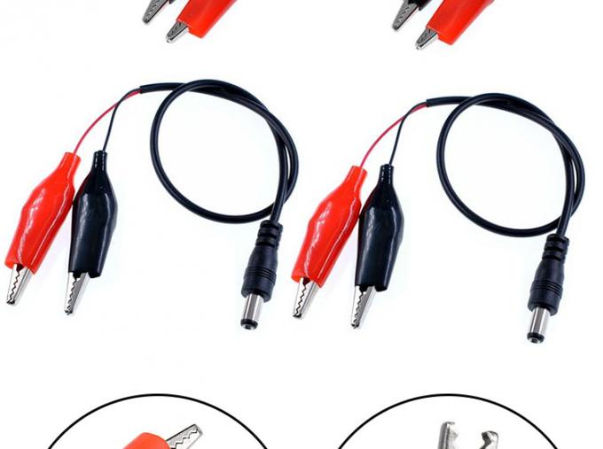 30cm DC 5.5x2.1mm Maschio femmina a doppio clip alligatore alimentato da cavo DC 1