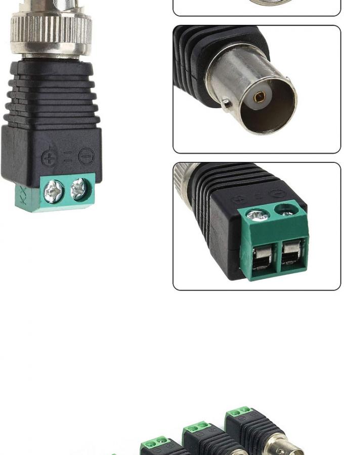 Terminal a vite senza saldatura BNC Adaptatore di connettore maschile femminile per videoregistratore di monitor di telecamere CCTV 3