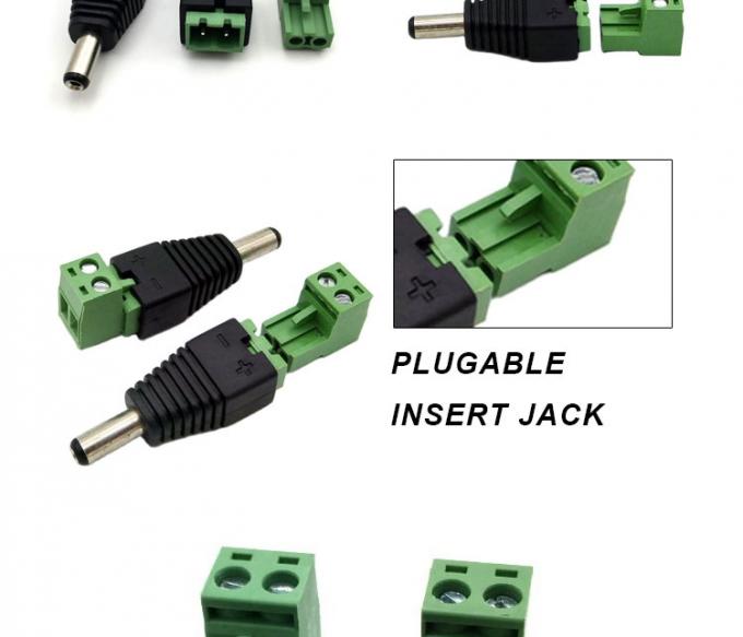 Inserto senza saldatura maschio femmina 2.1 x 5.5 mm DC Jack connettore di alimentazione terminale di presa adattatore per LED Strip CCTV Camera 1