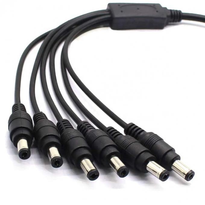 1 a 6 modi 1 da femmina a 6 maschio 5.5x2.1 mm Cavo di alimentazione continua per telecamere CCTV 2