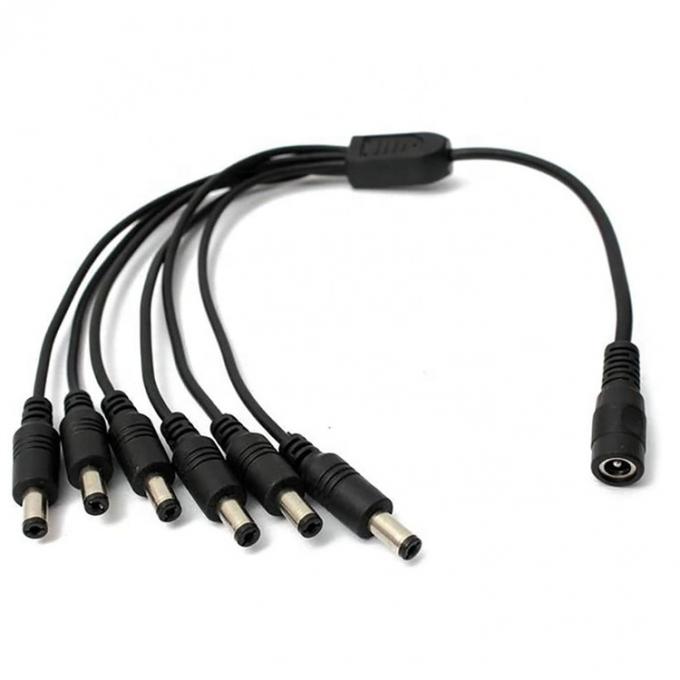1 a 6 modi 1 da femmina a 6 maschio 5.5x2.1 mm Cavo di alimentazione continua per telecamere CCTV 5
