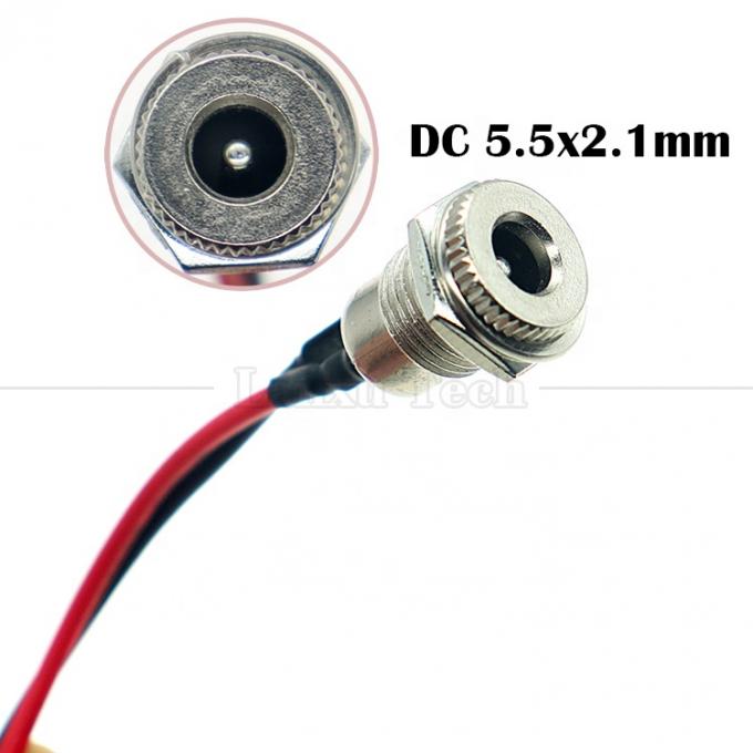 10cm 18AWG 5A pannello montato DC 099 presa femminile 5.5x2.1mm 2.5mm connettore a filo metallico per aprire fili in scatola cavo termico 2