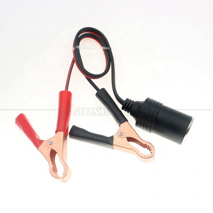 12V batteria clip alligatore pinza all'auto accenditore di sigarette femminile presa adattatore cavo di alimentazione 3