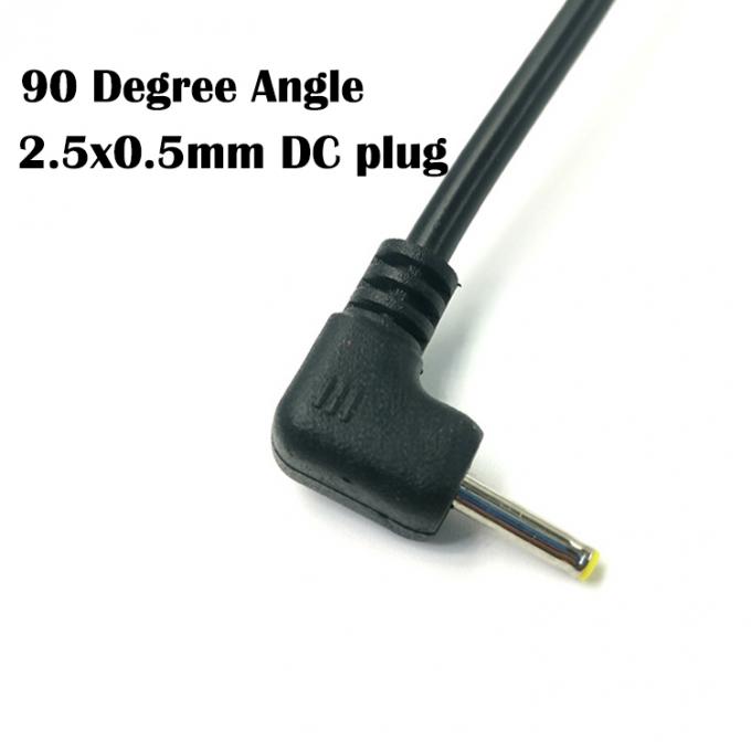 Custom 90° angolo DC Jack barile 2.5x0.7mm a Stripped Tinned Bare Wire End Cable 2