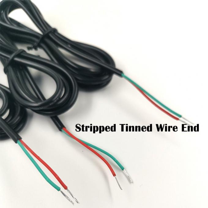 Custom 90° angolo DC Jack barile 2.5x0.7mm a Stripped Tinned Bare Wire End Cable 3