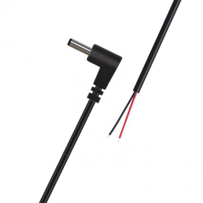 Personalizzazione Angolo 90 gradi DC Barrel Jack Maschio 3.5x1.35mm a Stripped Wire Tinned Pigtail Bare End Cable 2