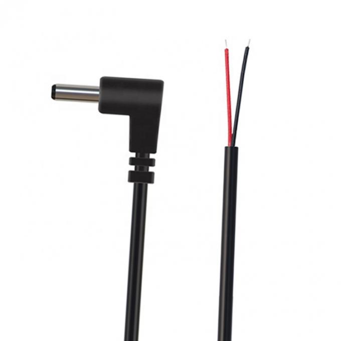 Personalizzazione Angolo 90 gradi DC Barrel Jack Maschio 3.5x1.35mm a Stripped Wire Tinned Pigtail Bare End Cable 5