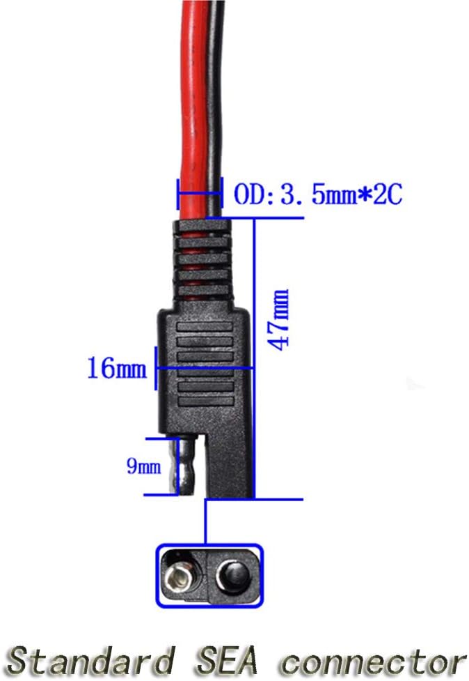 14AWG SAE DC Power Connector Cable Y Splitter 1 a 2 SAE Extension Cable per RV Caravan pannelli solari Carica della batteria 4