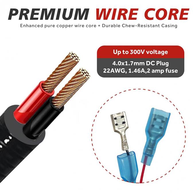 Giacca di metallo resistente alla masticazione DC 5.5x2.1mm 4.0x1.7mm a Spade Connector Cable di estensione di alimentazione per telecamere Trail 5