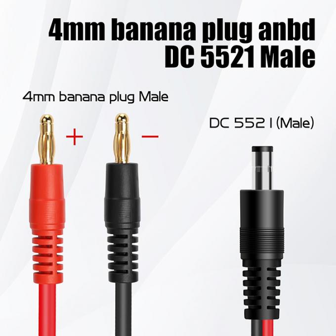 12v DC 5.5mm X 2.1mm Maschio a 4mm Banana Plugs Cable 4