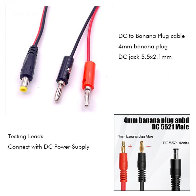 12v DC 5.5mm X 2.1mm Maschio a 4mm Banana Plugs Cable 2