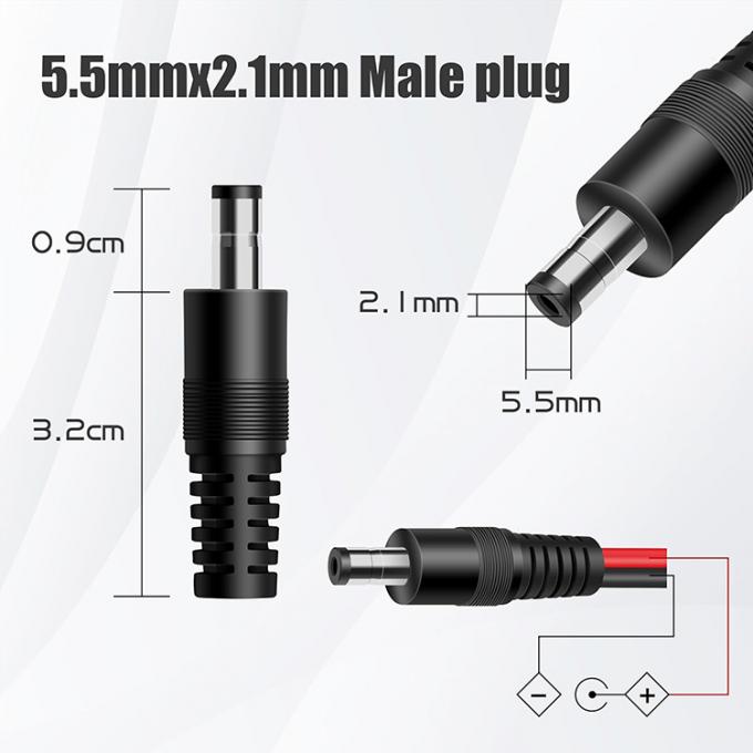 12v DC 5.5mm X 2.1mm Maschio a 4mm Banana Plugs Cable 3