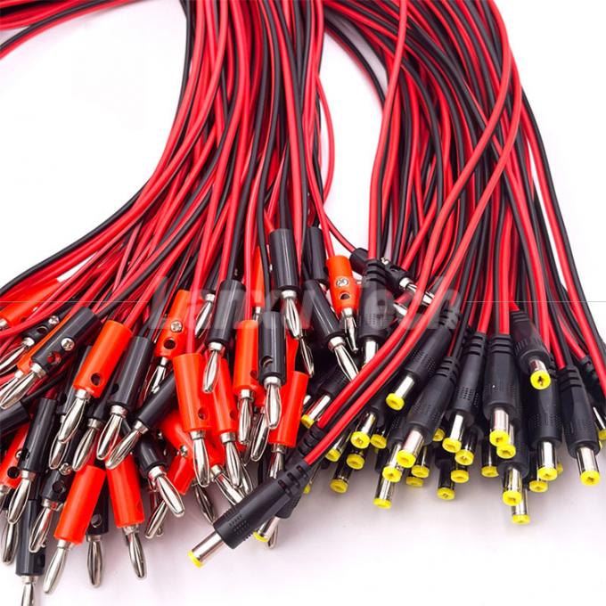 12v DC 5.5mm X 2.1mm Maschio Jack a 4mm Bananas Plugs Test Leads Cavo di alimentazione 4