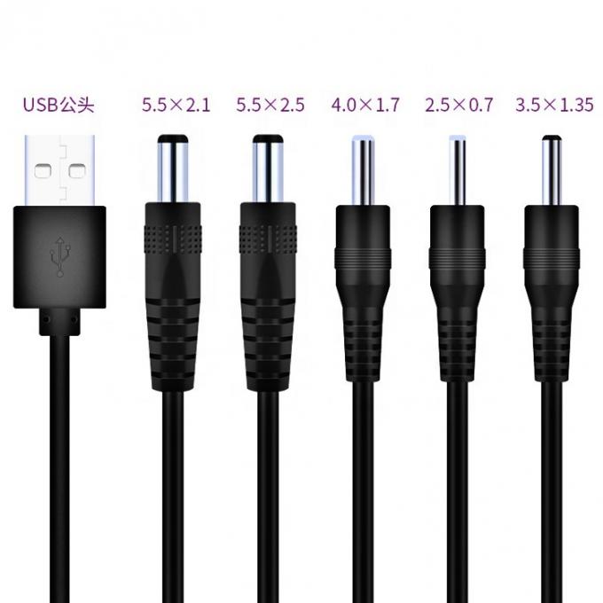 Personalizzazione USB a corrente continua 2.1x5.5mm 2.5x5.5mm 1.35x3.5mm 2.5x0.7mm 4.0x1.7mm Cavo di alimentazione 2