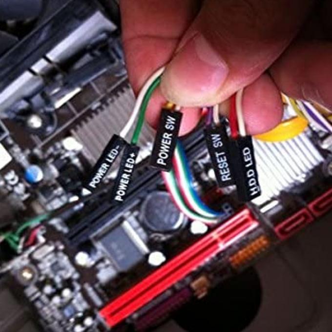 PC Case Computer Motherboard HDD Reset ATX Switch on off Cavo di alimentazione con luce a led 0