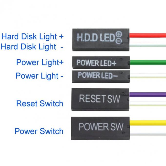 PC Case Computer Motherboard HDD Reset ATX Switch on off Cavo di alimentazione con luce a led 3