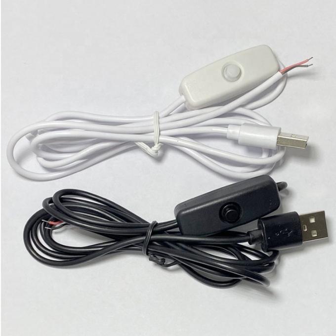 1m Bianco Nero LED Strip Potere su e fuori pulsante USB Tipo A Cavo di estensione di interruttore 4