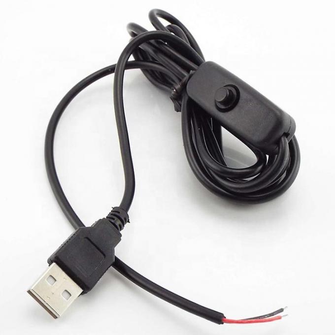 1m Bianco Nero LED Strip Potere su e fuori pulsante USB Tipo A Cavo di estensione di interruttore 2