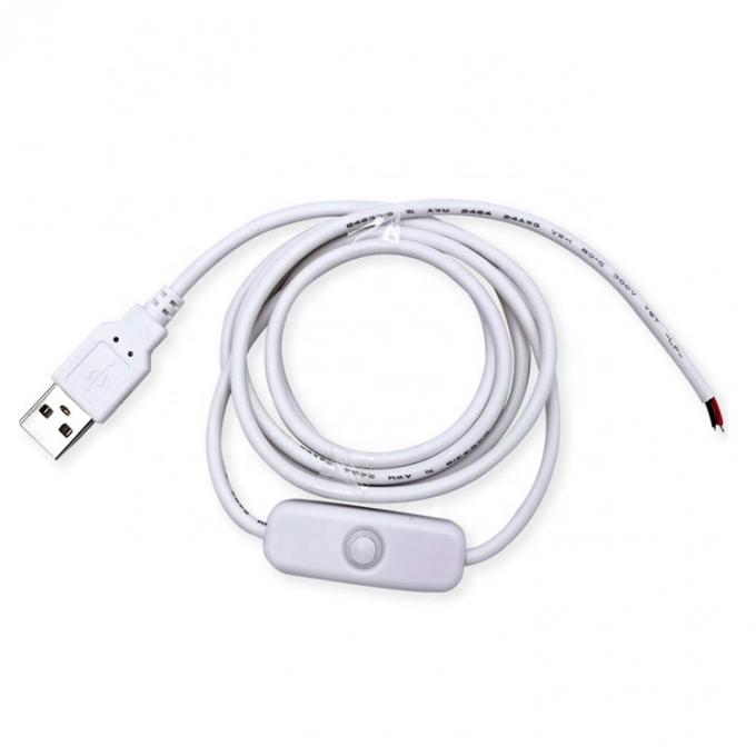 1m Bianco Nero LED Strip Potere su e fuori pulsante USB Tipo A Cavo di estensione di interruttore 3