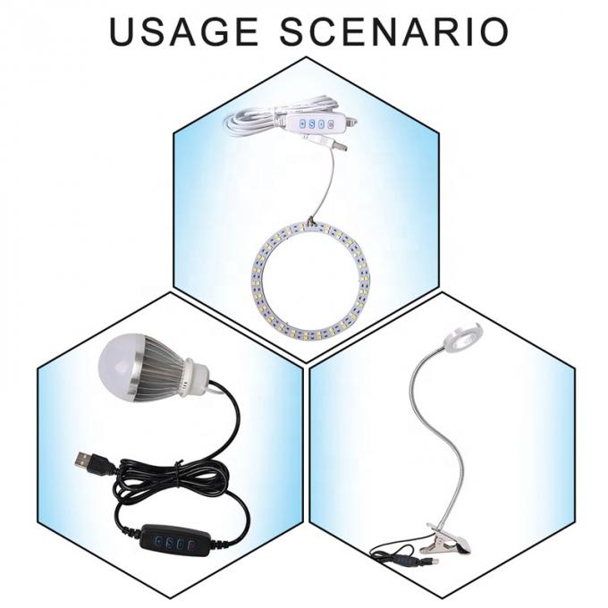 Interruttore di attenuazione di potenza 5V Cable di carica USB per strisce a led 3