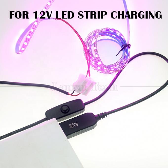 12V LED Strip Light Power on off Switch connettore USB a cavo di ricarica convertitore di filo aperto 1