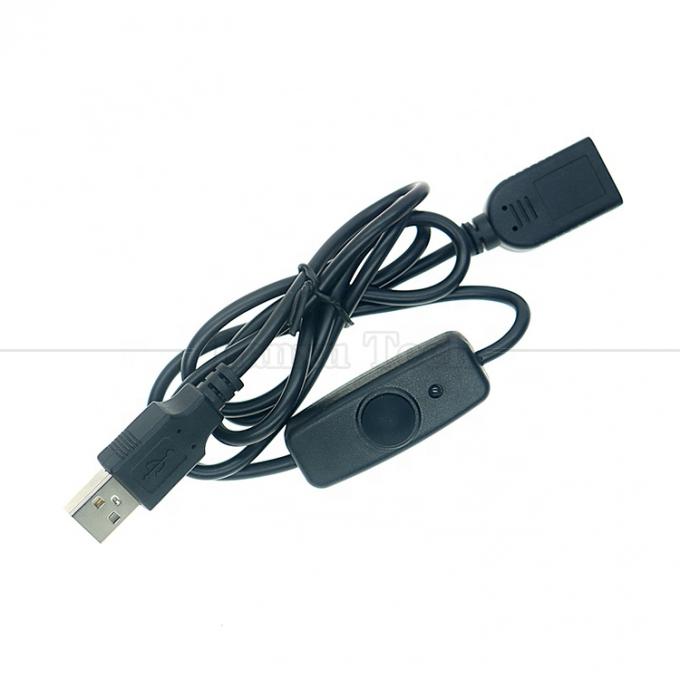 Indicatore luce blu impermeabile silicone copertura pulsante di spinta maschio a femmina interruttore di alimentazione ON OFF cavo di estensione USB 0