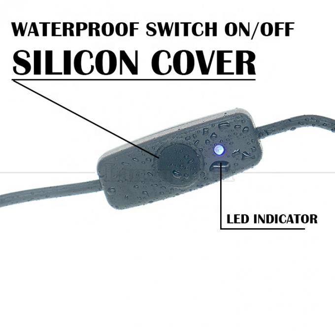 Indicatore luce blu impermeabile silicone copertura pulsante di spinta maschio a femmina interruttore di alimentazione ON OFF cavo di estensione USB 2