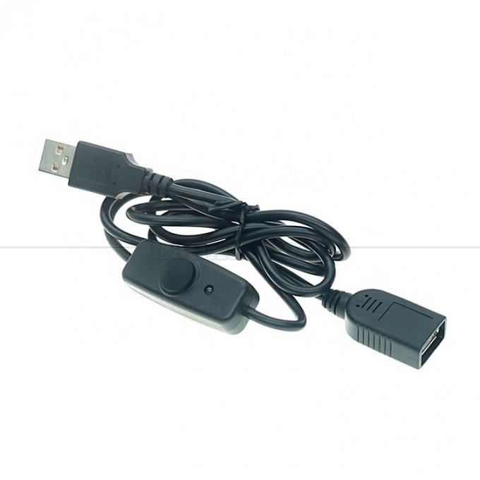 Indicatore luce blu impermeabile silicone copertura pulsante di spinta maschio a femmina interruttore di alimentazione ON OFF cavo di estensione USB 4