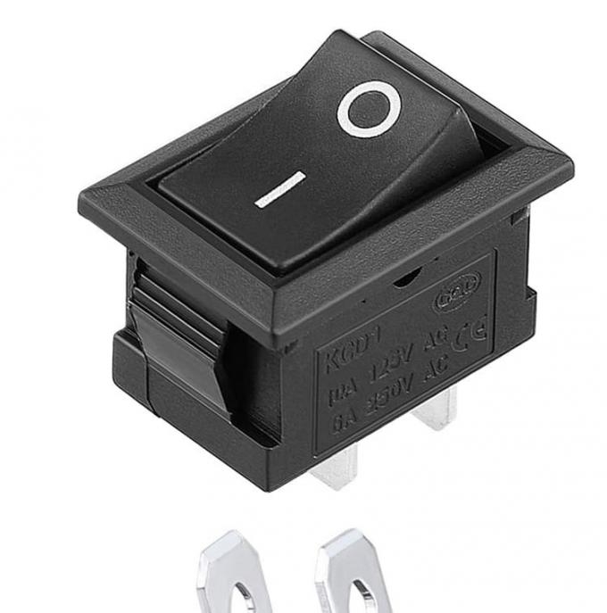 AC 6A/250V 10A/125V Negro 2 Pin Posizione Snap in ON OFF Switch elettrico Rocker barca 2