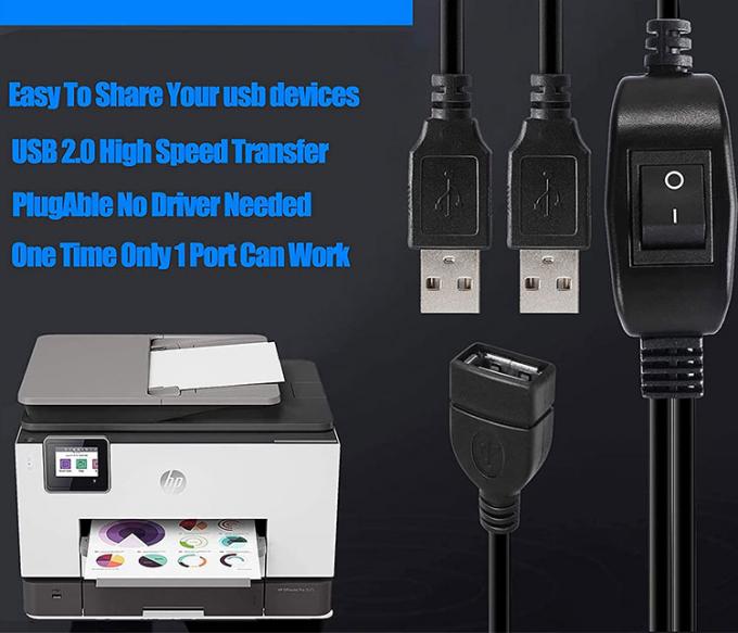 1 femmina a 2 doppio maschio USB Y Splitter Printer Sharing Switch Cable per la stampante Scanner Altoparlante Tastiera mouse 8