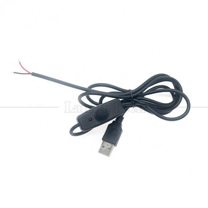 Copertura in gomma di silicone impermeabile su e fuori Push Button Switch 5V USB Open Bare 2pin Wires End Cable per lampada a LED 2