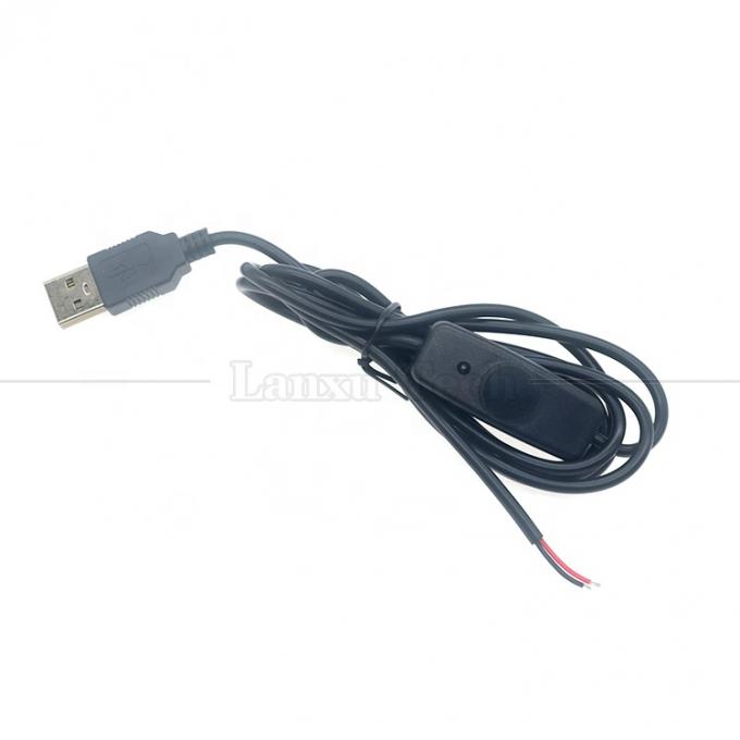 Copertura in gomma di silicone impermeabile su e fuori Push Button Switch 5V USB Open Bare 2pin Wires End Cable per lampada a LED 3