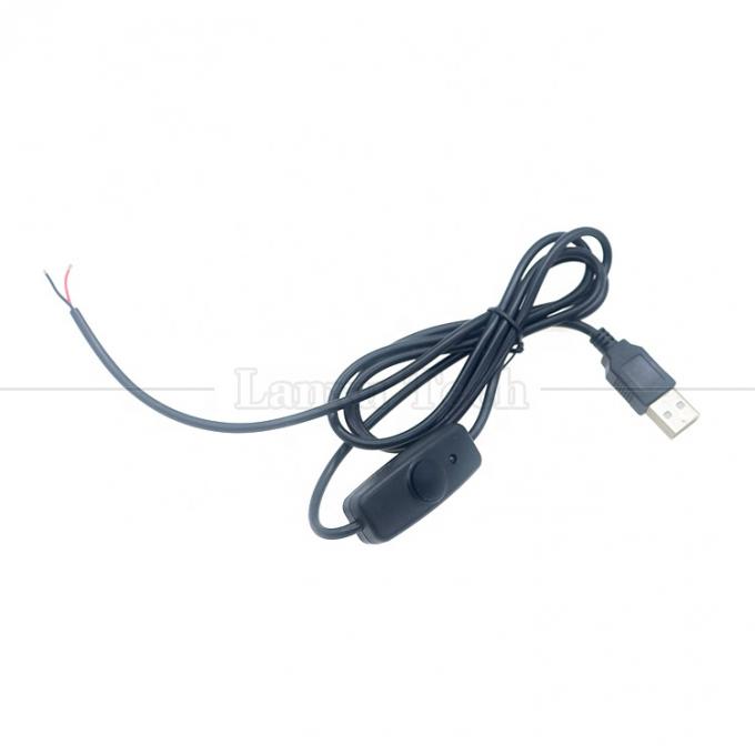 Copertura in gomma di silicone impermeabile su e fuori Push Button Switch 5V USB Open Bare 2pin Wires End Cable per lampada a LED 4