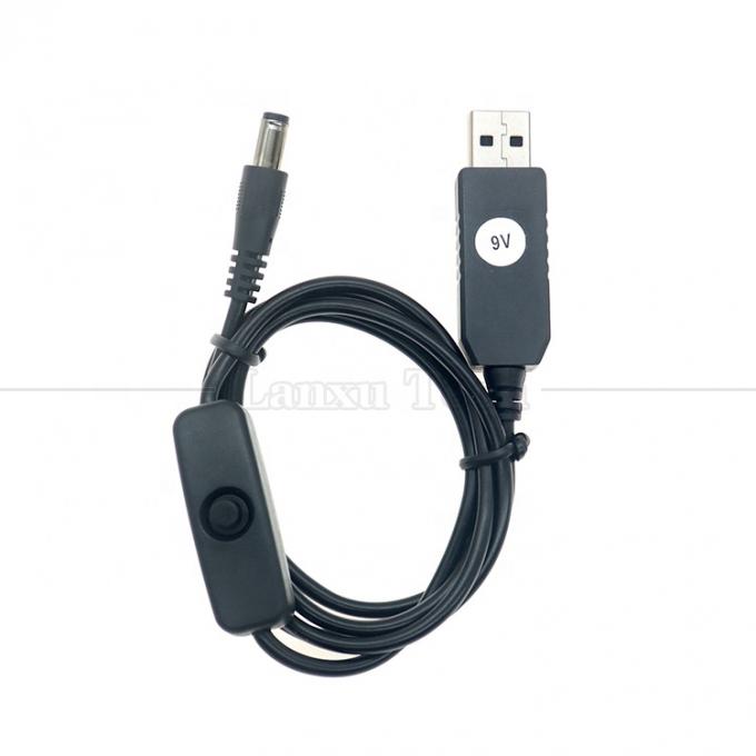 Potenziatore di alta qualità da 5V USB a 12V 9V DC 5.5x2.1mm Jack a canna caricabatterie ON OFF Cable con interruttore per il fan del router LED Strip 5
