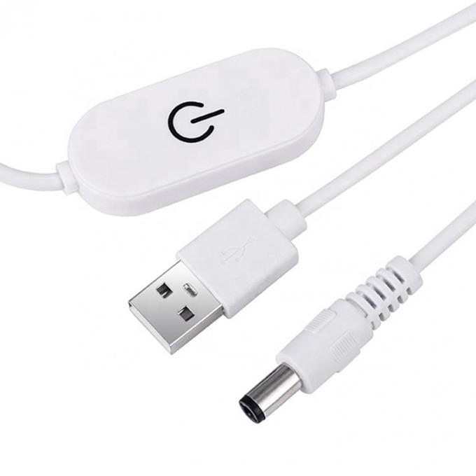 5V 2A USB TO dc 5,5*2,1mm interruttore regolabile a cavo remoto a LED a striscia scura per la luce della lampada 3