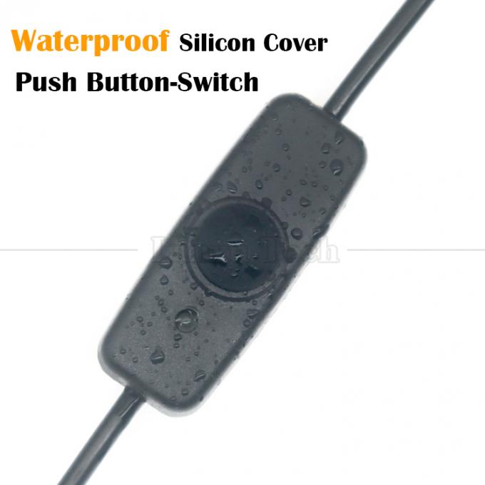 Capo di silicio impermeabile di fabbrica su misura Push Button 2 Pin DC Power on off Switch Cable per lampada moto 0