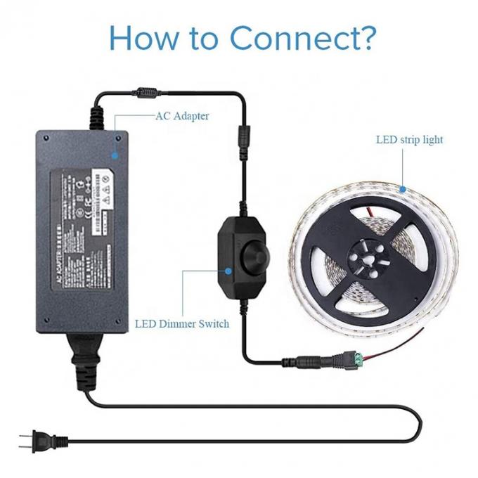 Certificato CE 12V 24V maschio/femmina corrente continua ON OFF Switch Controller Dimmer LED per lampada 7
